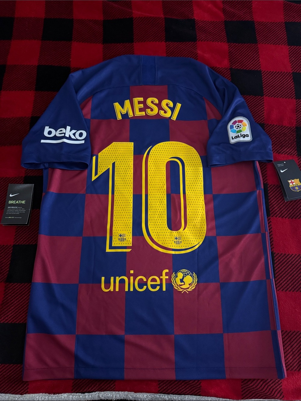 FC Barcelona #10 Lionel Messi 2019-20 La Liga Home Nike Jersey BNWT